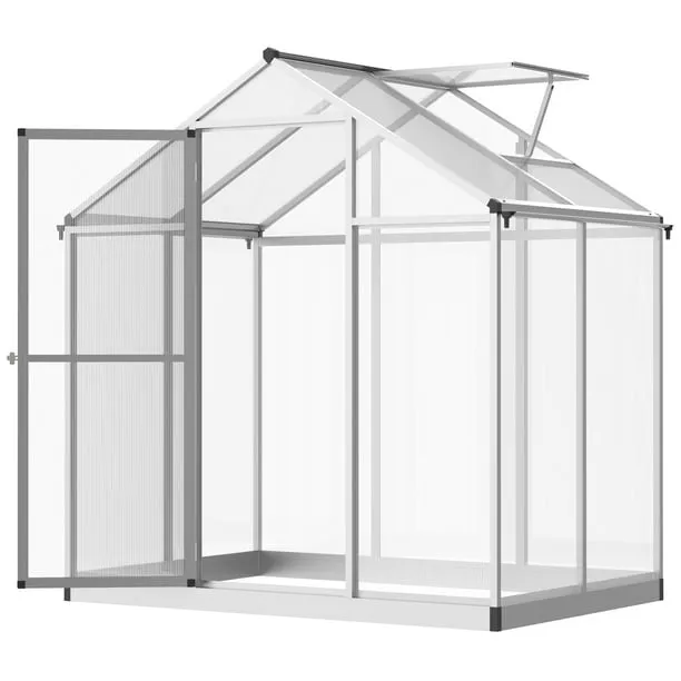 6.25 ft. W x 8 ft. Stable Outdoor Walk-In Garden Greenhouse with Roof Vent for Plants, Herbs and Vegetables