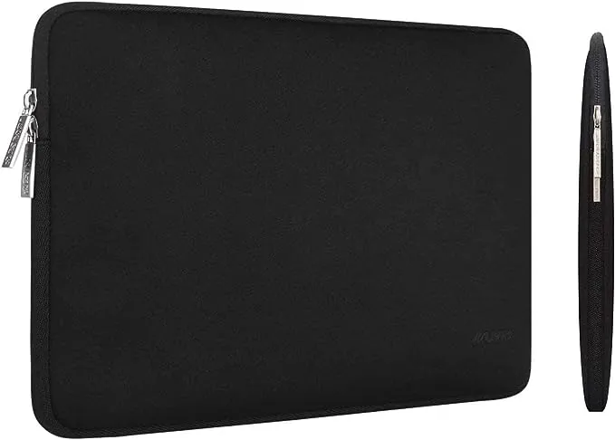 Mosiso Water Repellent Lycra Sleeve Bag Cover for 15-15.6 inch MacBook Pro, Notebook Computer with Small Case, Black