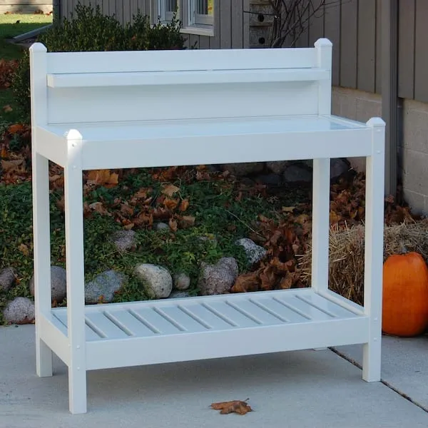 Dura-Trel Vinyl Greenfield Potting Bench - White