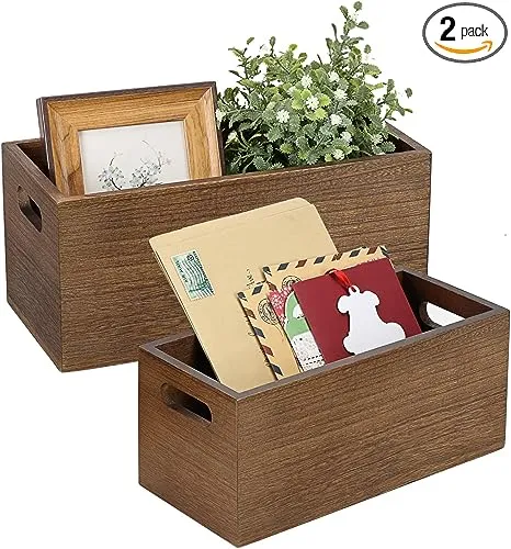 AIBLOM Wood Desktop Mail Organizer Storage Box