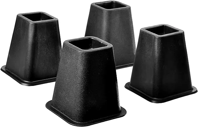 HOME IT 5 to 6-inch Super Quality Black Bed Risers - Helps You Storage Under The Bed - 4-Pack (White)