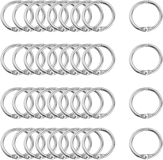 Binder Rings 0.6 Inch/15mm Mini Book Rings Loose Leaf Rings for Album Photo Paper Book - 100pcs