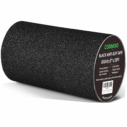 COSIMIXO 8" x 35ft Black Heavy Duty Anti Slip Tape for Stairs Outdoor/Indoor Waterproof Grip Tape Safety Non Skid Roll for Stair Steps Traction