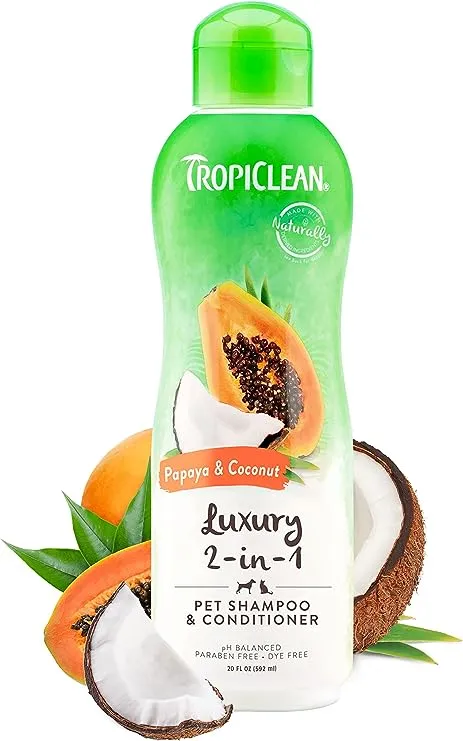 TropiClean Papaya & Coconut Luxury 2-in-1 Shampoo and Conditioner