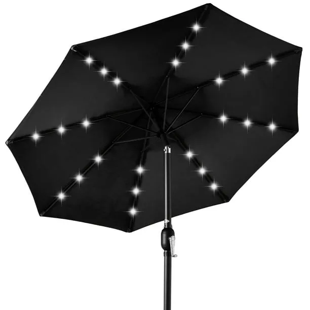 Best Choice Products 10ft Solar LED Lighted Patio Umbrella w/ Tilt Adjustment