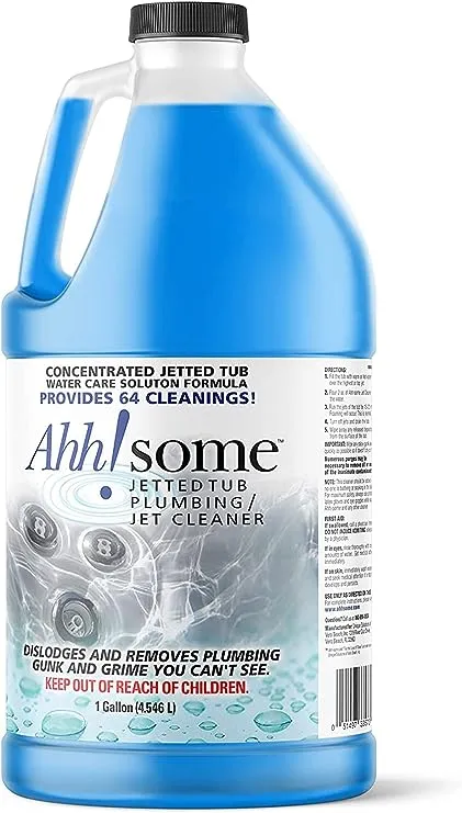 Ahh-Some Jetted Bathtub Cleaner - 64 Cleanings per Gallon, Most Effective Jetted Tub Plumbing Cleaner for Jetted Tub System & Jacuzzi Tub, Whirlpool