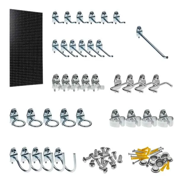 Triton Products Wall Ready Black Pegboard Kit 24"W x 42"H x 1/4"D Heavy Duty High Density Fiberboard PEG36-BLK