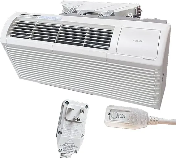 ApooDr 12,000 BTU PTAC Packaged Terminal Air Conditioner With Heat Pump PTHP Unit Heating And Cooling With Electric Cord