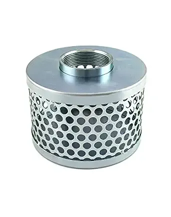 QWORK 2&#034; Round Hole Suction Strainer Filter for Pumps, Steel Plated Thread Si...