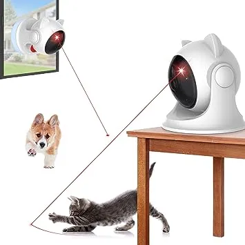 Automatic Laser Cat Toy, Cat Laser Toy Interactive for Indoor white