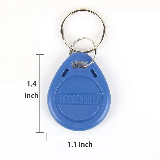 Eau 100 Pcs of 125KHz RFID Key Fobs, 5 Colors of Proximity ID Card Token Tag Keypad Card for Door Entry Access Control System for Security Lock Wholesale, Read Only