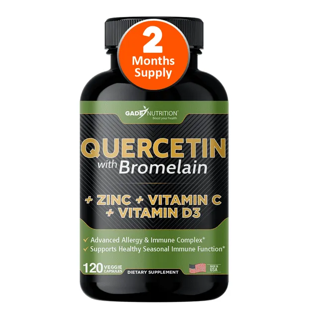 Quercetin with Vitamin C and Zinc Quercetin 500mg Quercetin with Bromelain