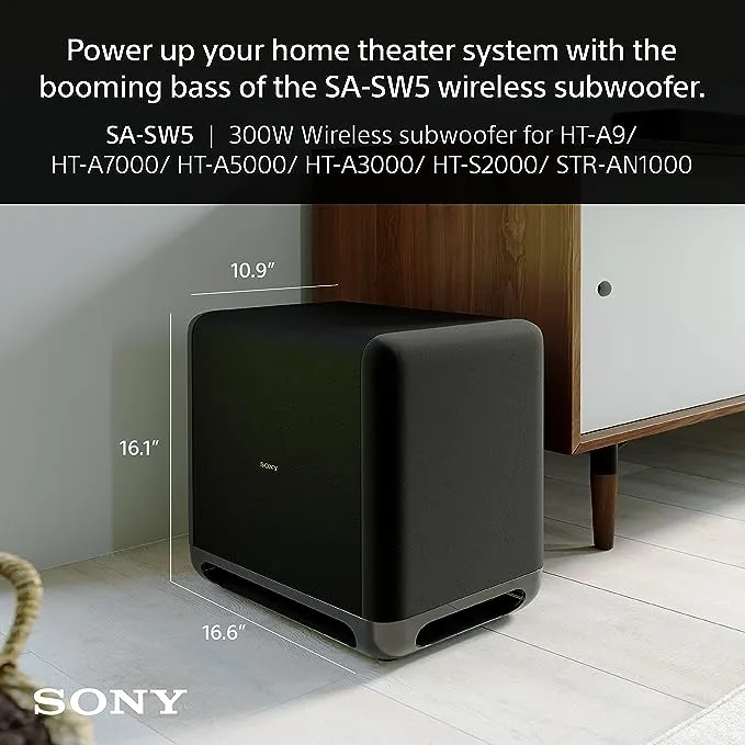 Sony SASW5 300W Wireless Subwoofer for HT-A9/A7000