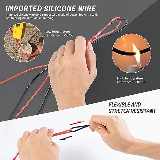 Electrical Multimeter Test Leads Set with Alligator Clips Hook Probes Kit 1000V