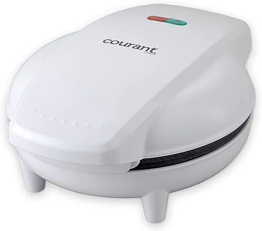 Courant Griddle & Mini Oven Compact Griddle 7-inch Personal Griddle Pizza Maker, White