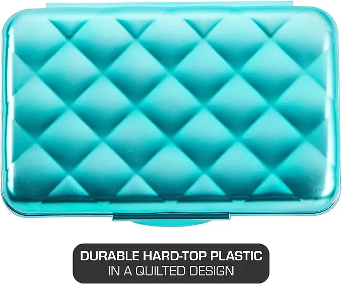 It's Academic Metallic Pencil Case Box, Hard Plastic, Stylish Quilted-Pattern Lid ...