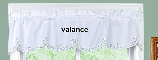 Battenburg Lace Kitchen Curtain Valance White