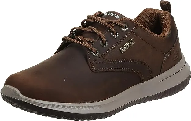 "Skechers Delson 1.0 Men's Casual Shoes Men Low-Top Dark Brown"