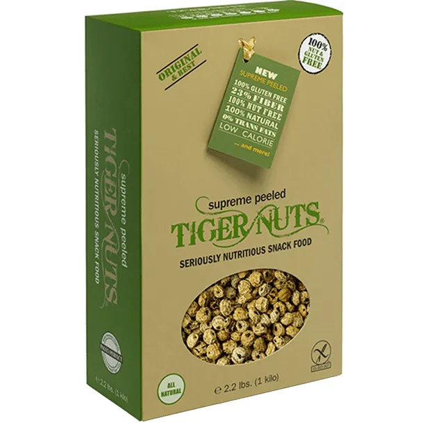 TIGER NUTS - SUPREME PEELED(2.2 lbs) |Nut-Free, Gluten Free, High Fiber, Gluten, Vegan, Non-GMO, Paleo Perfect