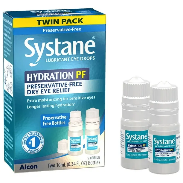 Systane Eye Drops, Hydration pF, Twin Pack - 0.34 fl oz