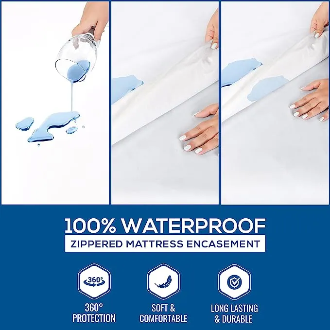 Utopia Bedding Zippered Mattress Encasement - Waterproof Mattress Protector (Twin XL)