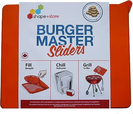 Shape+Store Burger Master Sliders 10 in 1 Innovative Burger Press and Freezer Container