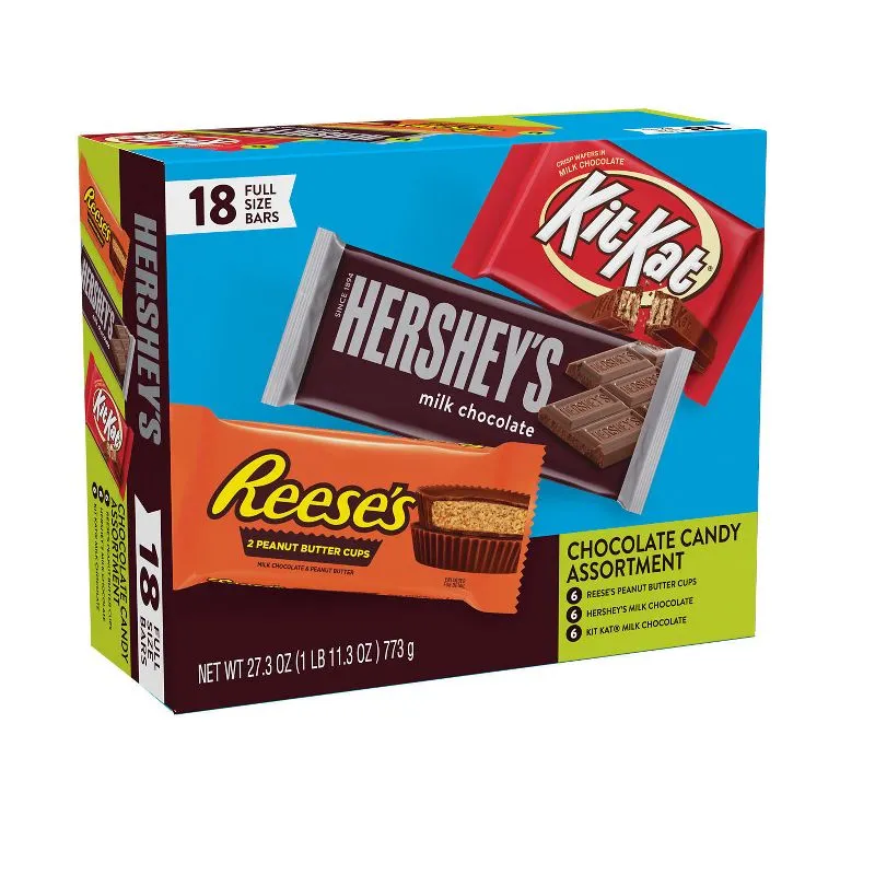 Hershey's, Kit Kat® And Reese's Assorted Milk Chocolate Candy, Variety Box 27.3 oz, 18 Count