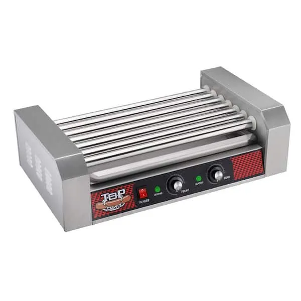 Hot Dog Roller Machine Stainless Cooker with 7 Rollers Cooks 18 Hot Dogs