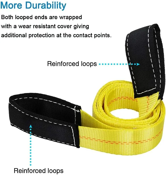 Trekassy 2 Pack 6' x 2" Lift Sling Straps 10,000lbs Max Vertical Break Strength Capacity