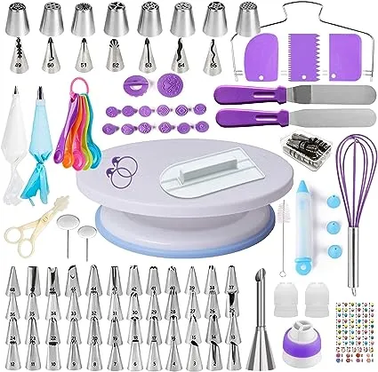 137Pcs Cake Decorating Supplies w/ Cake Turntable