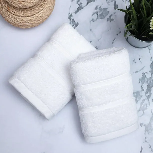 Luxury 6-piece 100% Cotton White Turkish Bath Towel Set