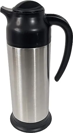 Update International SV-70 24 Oz Black and Stainless Cream ServerClear