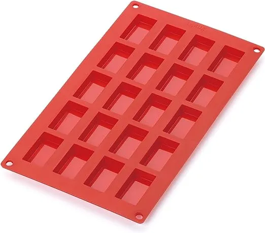 Lekue Silicone 20 Cavity Mini Financier Baking Mold, Red