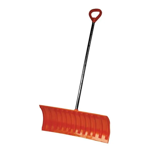 Bigfoot 27 in. Pusher Snow Roller Shovel with Large D-Grip Metal Handle