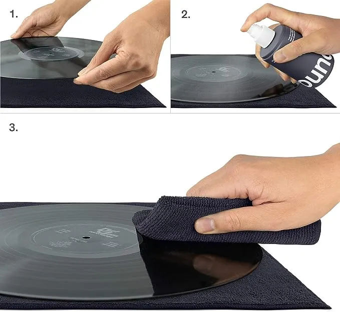 Boundless Audio Record Cleaning Cloth - Large 12" x 12" Microfiber Cleaning Cloth x 5 Pack for Vinyl Record Cleaning & Record Drying