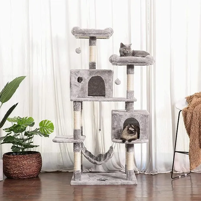 Large Multi-Level Cat Tree Condo Furniture with Sisal-Covered Scratching Post...