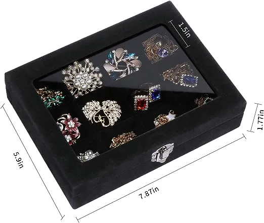 Stylifing 12 Grid Ice Velvet Jewelry Tray