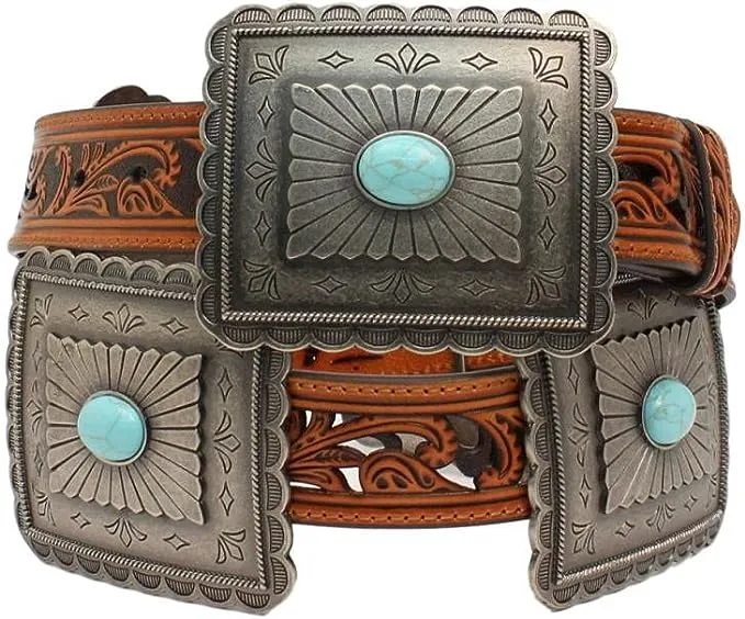 Ariat Women's Turquoise Concho Western Belt Tan X-Large