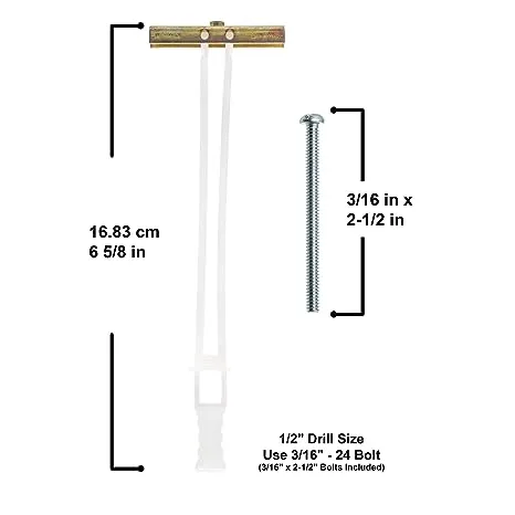 TOGGLER 802-lb 3/16-in Toggle Bolt Drywall Anchors with Screws INCLUDED 100 PACK