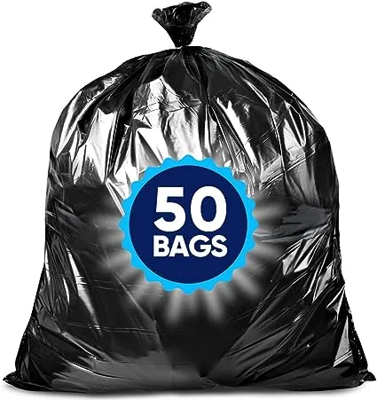 Veska 55 Gallon Trash Bags, (Value Pack 50 Bags w/Ties) Large Trash Bags 55 Gallon, Lawn and Leaf Bags, Extra Large Trash Can Liners, 50 Gallon Trash Bags, 60 Gallon Trash BagsVeska 55 Gallon Trash Bags, (Value Pack 50 Bags w/Ties) Large Trash Bags 55 Ga