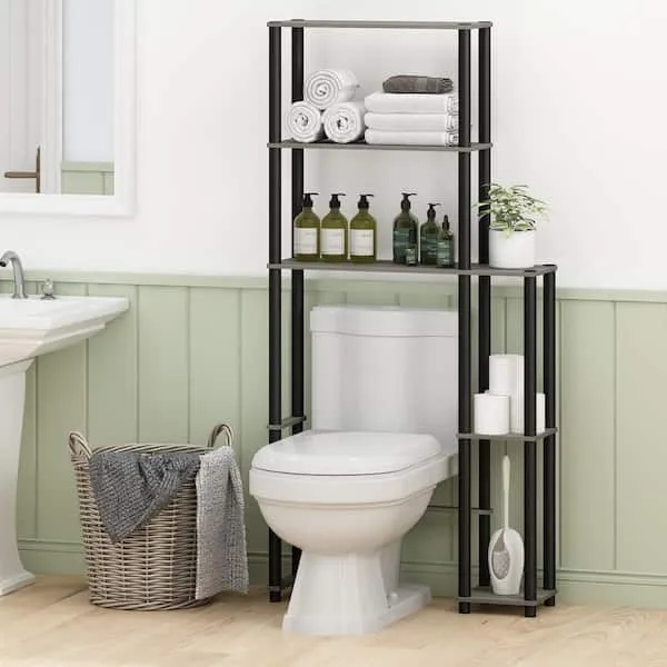 Furinno Turn-N-Tube Toilet Space Saver with 5 Shelves