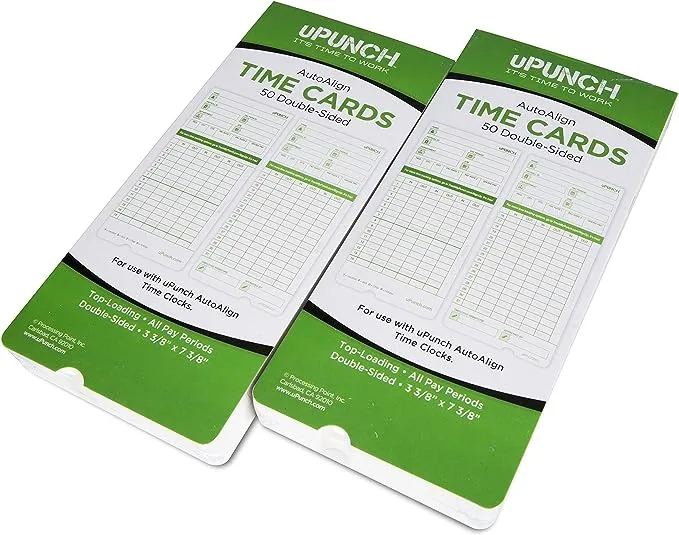 uPunch 300 Time Cards for Green HN3000 AutoAlign Time Clocks