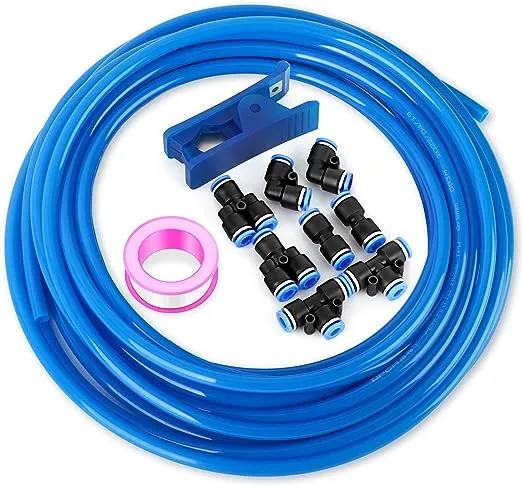 TAILONZ Pneumatic Blue 3/8 inch OD 10 Meters PU Air Tubing Kit Pipe Hose Air Line Tubing or Fluid Transfer Pneumatic Tubing (3/8 PU Tube)