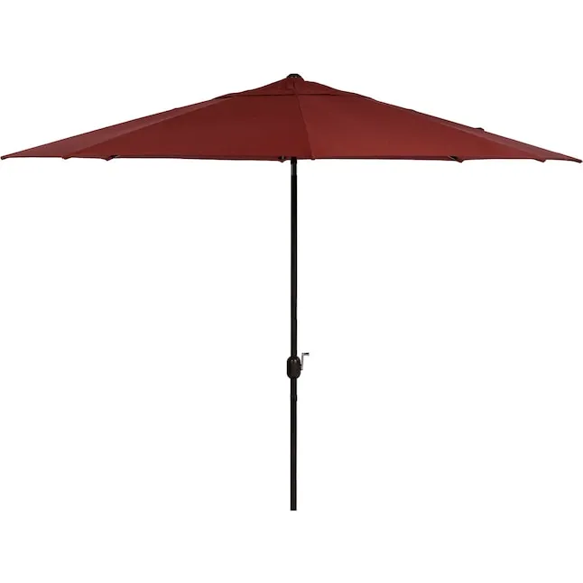 Hanover Montclair 11' Market Outdoor Umbrella, All-Weather, Crank Lever Chili Red