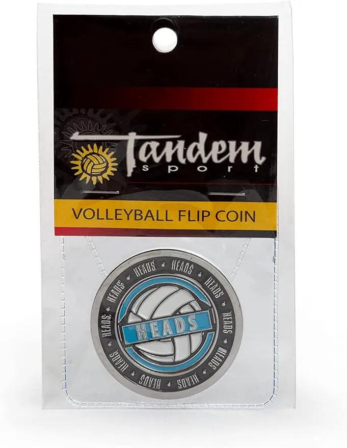 Tandem Sport Volleyball Flip Coin - Heads and Tails Sport Coin for Coin Toss - Volleyball Referee Equipment - Includes 1 Coin