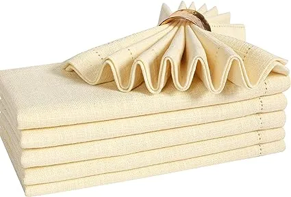 Cloth Napkin in Cotton Khadi Textured 18x18 SandalWedding NapkinsCocktai<wbr/>ls Na...