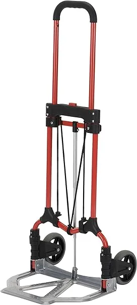 Magna Cart S-RS Personal MCI Folding Steel Hand Truck, Red/Silver