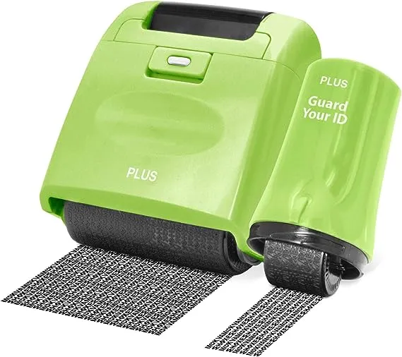 Identity Theft Prevention Security Stamp Wide Roller Security Stamp Kits (Green)