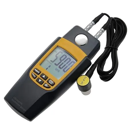 AMTAST Thickness Gauge Professional Digital Ultrasonic Thickness Tester Measuring Tool Range 1.2~225mm 0.05-8.8inch Thickness Meter AMA006