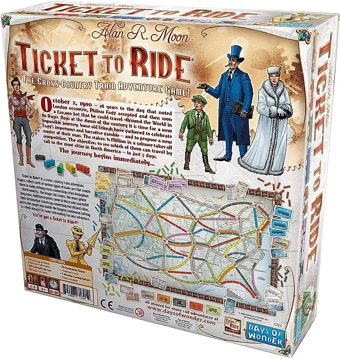 Ticket to Ride Board Game | Family Board Game | Board Game for Adults and Family | Train Game | Ages 8+ | For 2 to 5 players | Average Playtime 30-60 minutes | Made by Days of Wonder